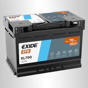 Akumulator Exide EFB 70Ah 760A 12V desni plus