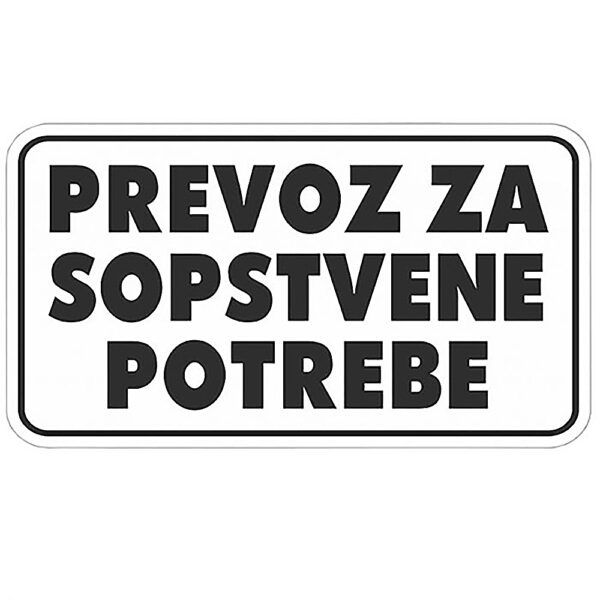 NALEPNICA- SOPSTVENI PREVOZ manja