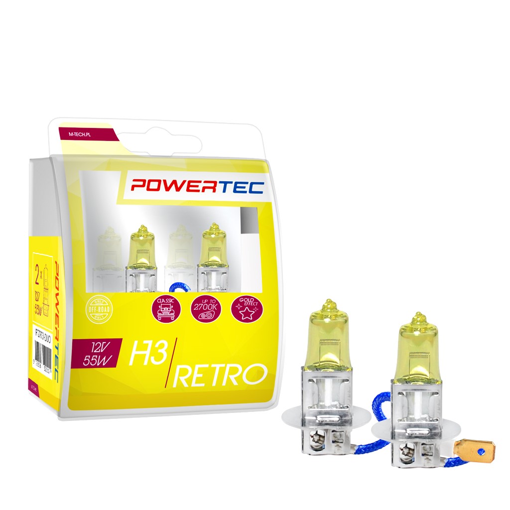 M-Tech Powertec Retro H3 12V 55W žute sijalice 2 kom - Слика 4