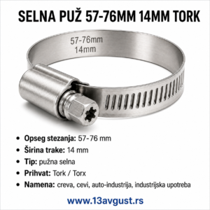 SELNA PUŽ 57-76MM 14MM TORK
